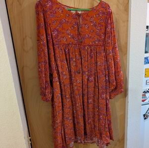 Natural Life Vibrant Orange and Purple Dress